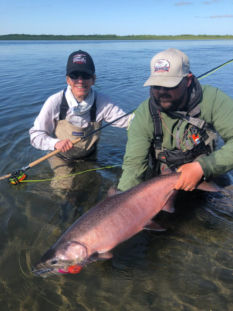 king salmon caught on a spey rod