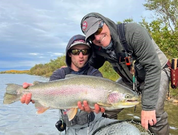 alaska trout caught fly fishing at fly out lodge